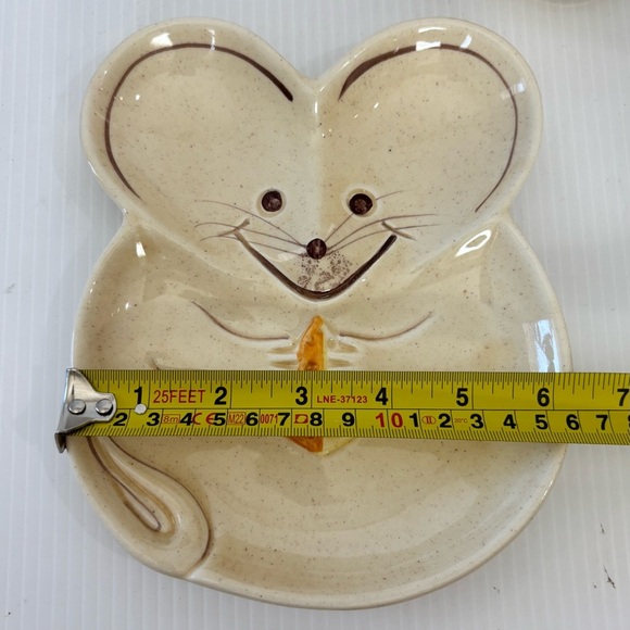 Vintage N.S. Gustin Mouse Parmesan Cheese Shaker & Cheese Plate - Picture 10 of 10